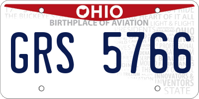OH license plate GRS5766
