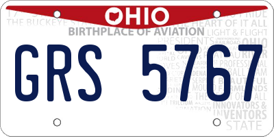 OH license plate GRS5767