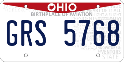 OH license plate GRS5768