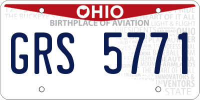 OH license plate GRS5771