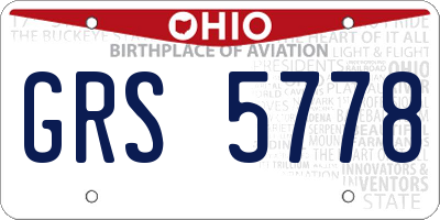 OH license plate GRS5778