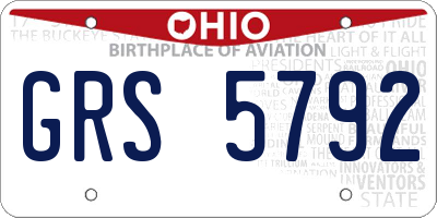 OH license plate GRS5792