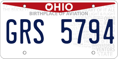 OH license plate GRS5794