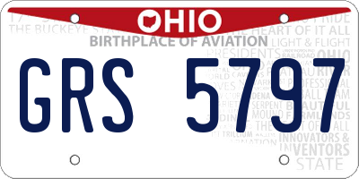 OH license plate GRS5797
