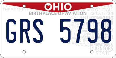 OH license plate GRS5798