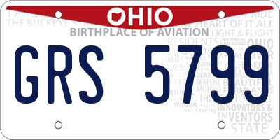 OH license plate GRS5799