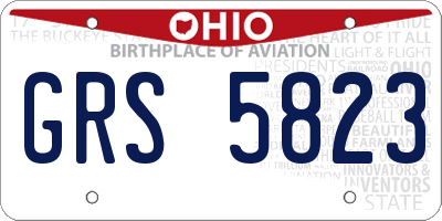 OH license plate GRS5823