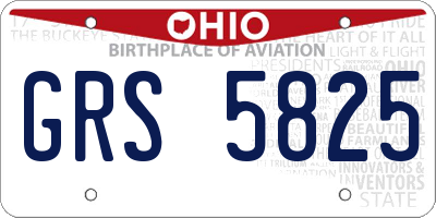 OH license plate GRS5825