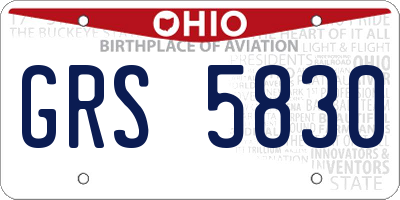 OH license plate GRS5830