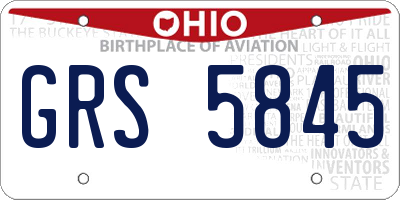 OH license plate GRS5845