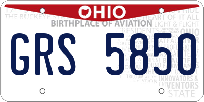 OH license plate GRS5850