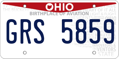OH license plate GRS5859