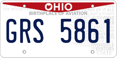 OH license plate GRS5861