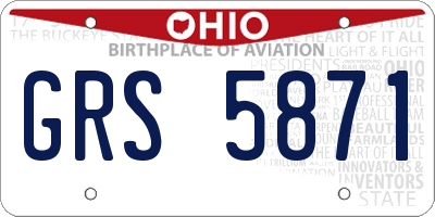 OH license plate GRS5871