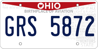 OH license plate GRS5872
