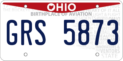 OH license plate GRS5873