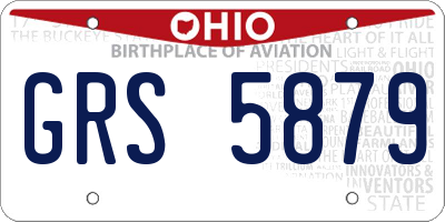 OH license plate GRS5879
