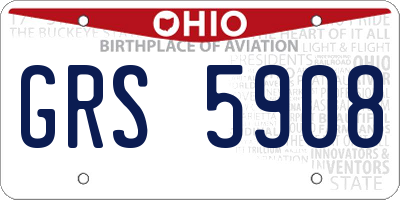 OH license plate GRS5908