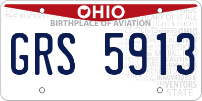 OH license plate GRS5913