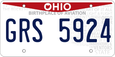 OH license plate GRS5924