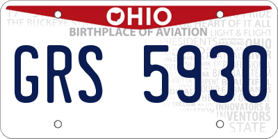 OH license plate GRS5930