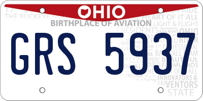 OH license plate GRS5937
