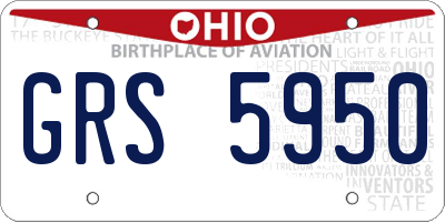 OH license plate GRS5950