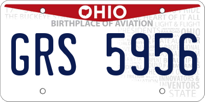 OH license plate GRS5956
