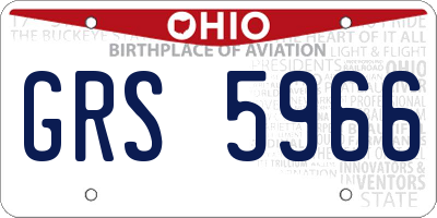 OH license plate GRS5966
