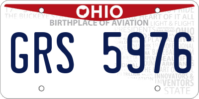 OH license plate GRS5976
