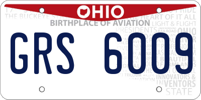 OH license plate GRS6009