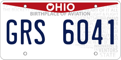 OH license plate GRS6041