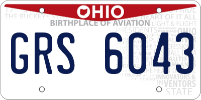 OH license plate GRS6043