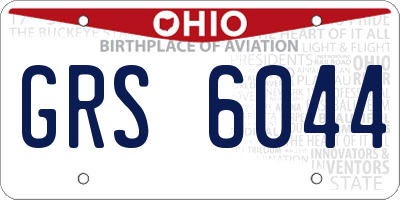 OH license plate GRS6044