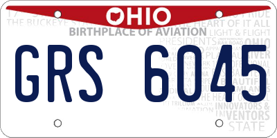 OH license plate GRS6045