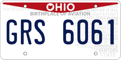 OH license plate GRS6061