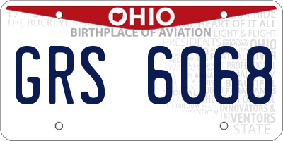 OH license plate GRS6068