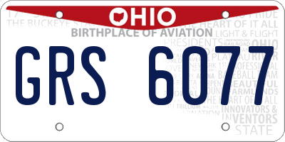OH license plate GRS6077