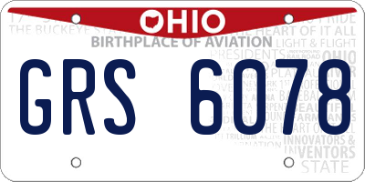 OH license plate GRS6078