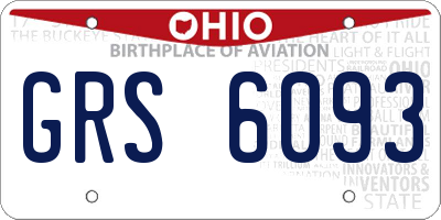 OH license plate GRS6093
