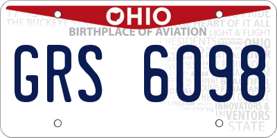 OH license plate GRS6098