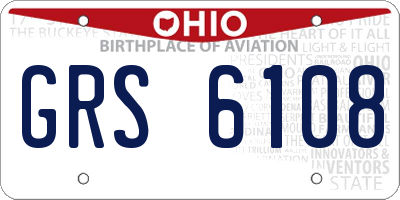 OH license plate GRS6108