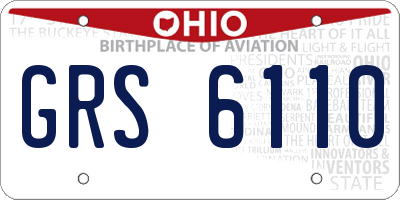 OH license plate GRS6110