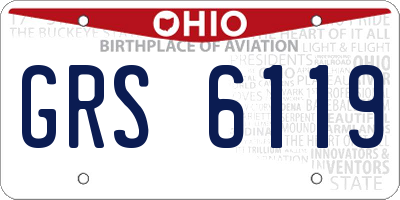 OH license plate GRS6119