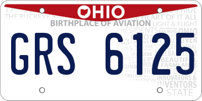 OH license plate GRS6125