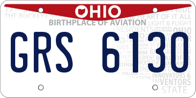 OH license plate GRS6130