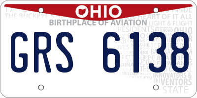 OH license plate GRS6138