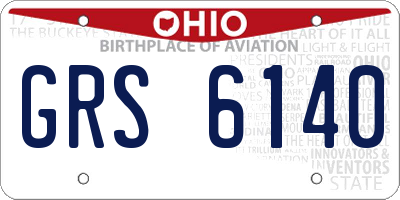 OH license plate GRS6140