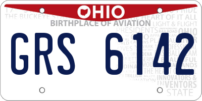 OH license plate GRS6142