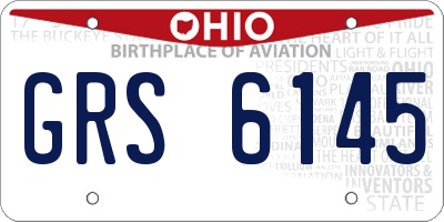 OH license plate GRS6145